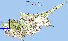 carte de Chypre en anglais