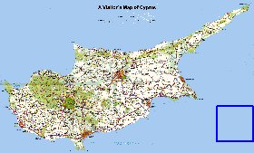 carte de Chypre en anglais