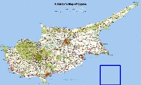 carte de Chypre en anglais