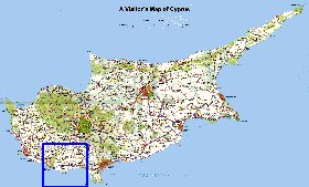 carte de Chypre en anglais