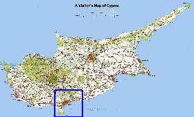 carte de Chypre en anglais