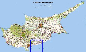 carte de Chypre en anglais