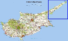 carte de Chypre en anglais