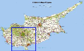 carte de Chypre en anglais