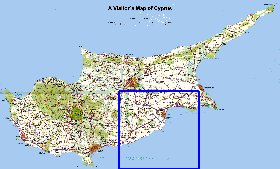 carte de Chypre en anglais