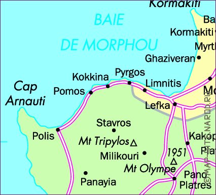 mapa de Chipre em frances