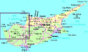 mapa de Chipre em frances