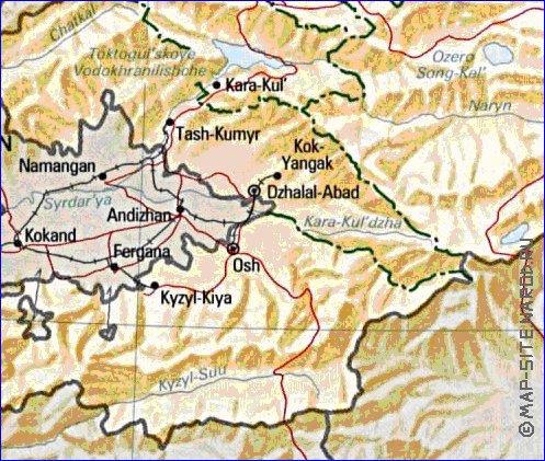 Administrativa mapa de Quirguizia