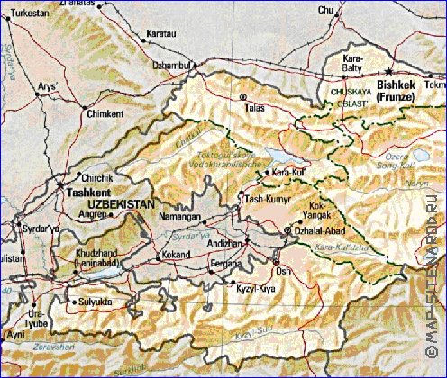 Administrativa mapa de Quirguizia