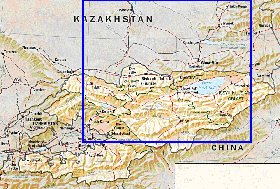 Administratives carte de Kirghizistan