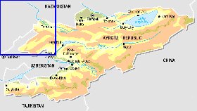 Fisica mapa de Quirguizia em ingles