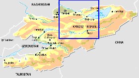 Fisica mapa de Quirguizia em ingles