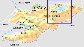 Fisica mapa de Quirguizia em ingles