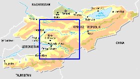 Fisica mapa de Quirguizia em ingles