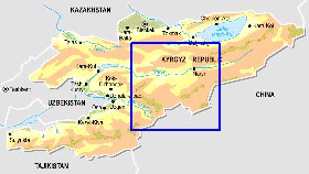 Fisica mapa de Quirguizia em ingles