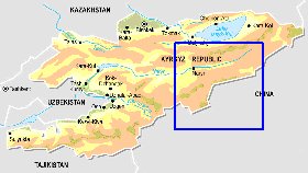 Fisica mapa de Quirguizia em ingles