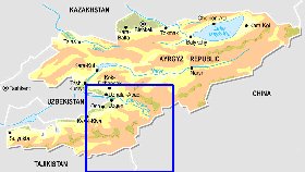 Fisica mapa de Quirguizia em ingles