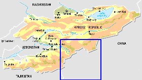 Fisica mapa de Quirguizia em ingles