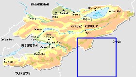 Fisica mapa de Quirguizia em ingles