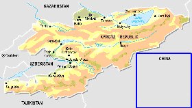Fisica mapa de Quirguizia em ingles