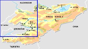 Fisica mapa de Quirguizia em ingles