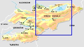Fisica mapa de Quirguizia em ingles