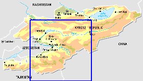 Fisica mapa de Quirguizia em ingles