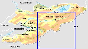 Fisica mapa de Quirguizia em ingles