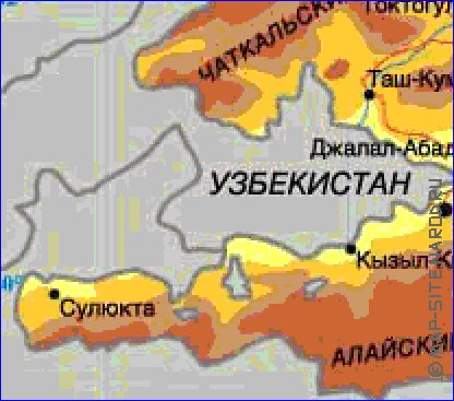 Fisica mapa de Quirguizia