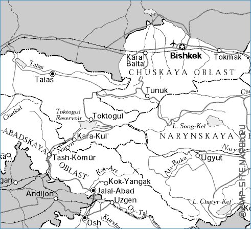 carte de Kirghizistan