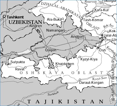 carte de Kirghizistan