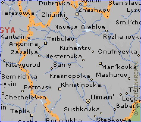 carte de Oblast de Kirovohrad en anglais