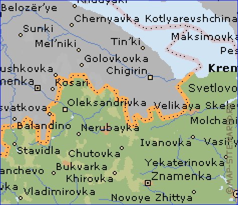 carte de Oblast de Kirovohrad en anglais