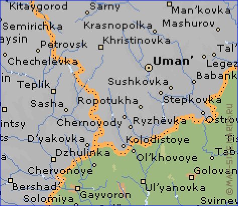 carte de Oblast de Kirovohrad en anglais