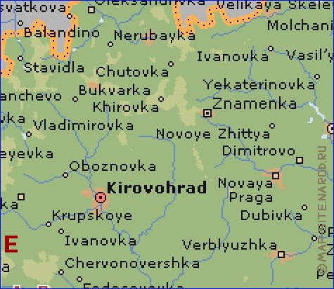 carte de Oblast de Kirovohrad en anglais