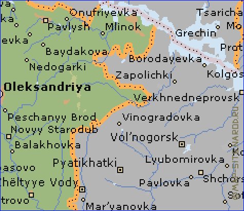 carte de Oblast de Kirovohrad en anglais