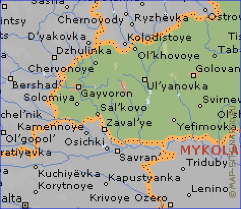 carte de Oblast de Kirovohrad en anglais