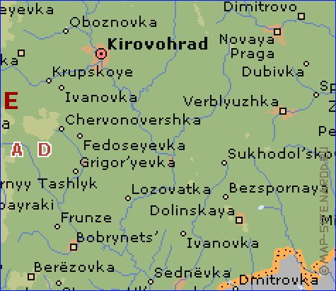 carte de Oblast de Kirovohrad en anglais