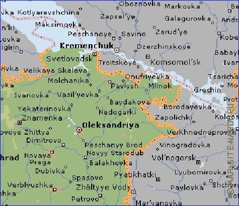 carte de Oblast de Kirovohrad en anglais