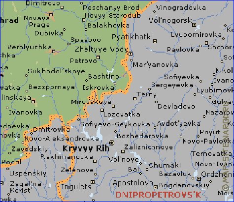 mapa de Kirovohrad em ingles