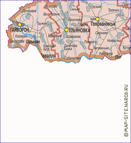 carte de Oblast de Kirovohrad