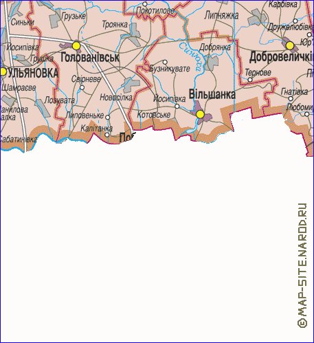 carte de Oblast de Kirovohrad
