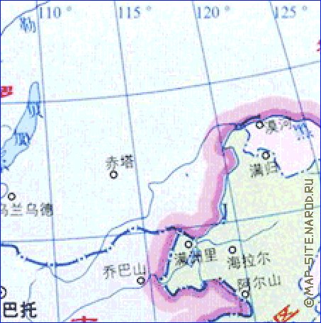 Administrativa mapa de Republica Popular da China em chines