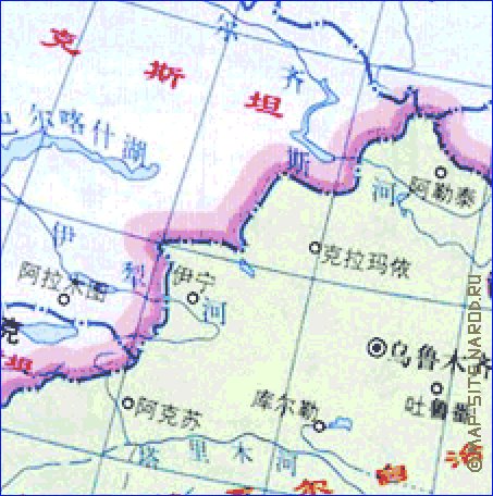 Administrativa mapa de Republica Popular da China em chines