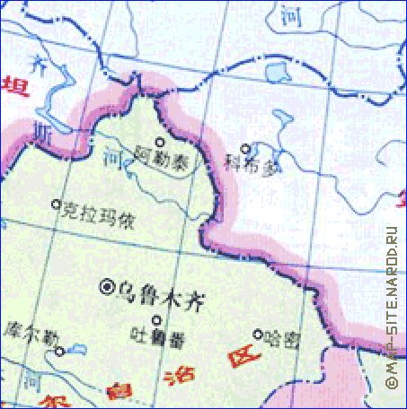 Administrativa mapa de Republica Popular da China em chines