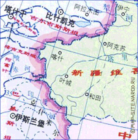 Administrativa mapa de Republica Popular da China em chines