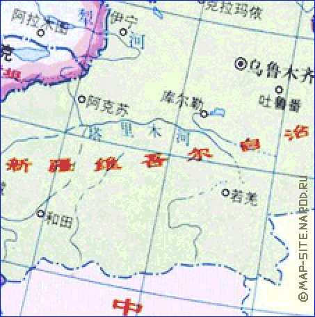 Administrativa mapa de Republica Popular da China em chines