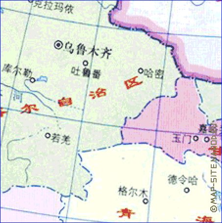 Administrativa mapa de Republica Popular da China em chines