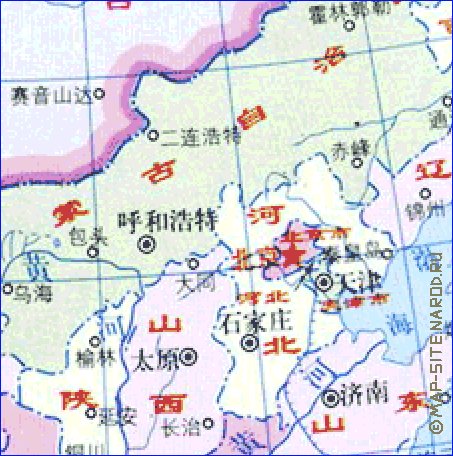 Administrativa mapa de Republica Popular da China em chines