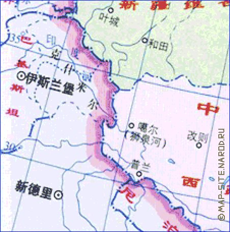 Administrativa mapa de Republica Popular da China em chines